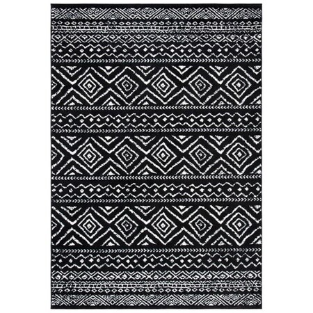 Safavieh 9 x 12 ft. Tulum 267Z Power Loomed Rectangle Area Rug Black & Ivory TUL267Z-9